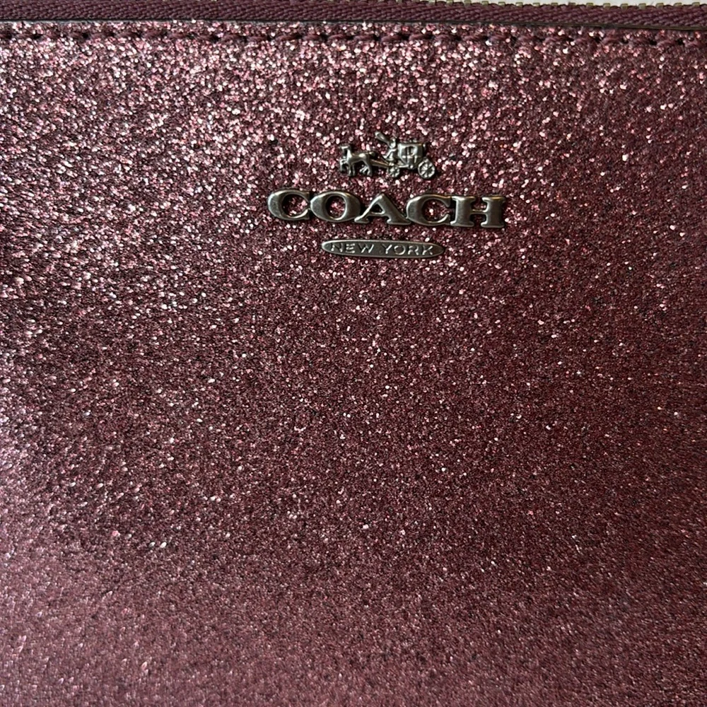 Coach | Glitter Wristlet with Gunmetal hardware nwot Purple - Picture 2 of 6